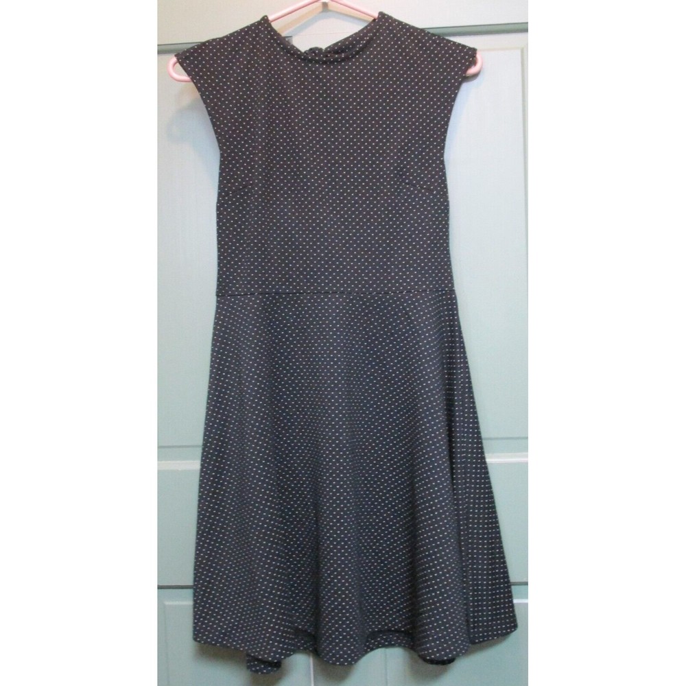 Gap Women's Black & White Polka Dot Open Back Knot Tie Sleeveless Dress Size 02